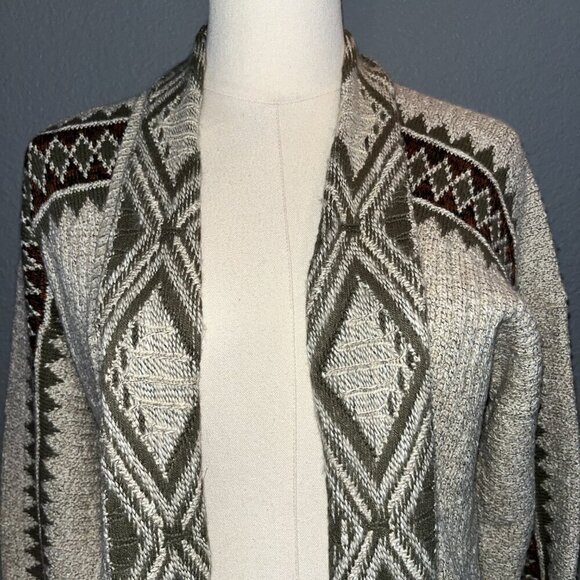 LUCKY BRAND TRIBAL DESIGN CARDIGAN - Western Southwestern Aztec Navajo - EUC - S - Picture 2 of 15
